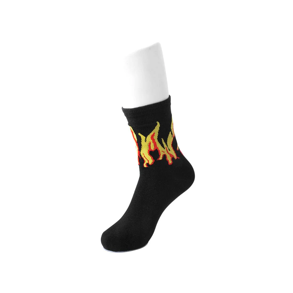 Crew Sock Orange Flames Men's