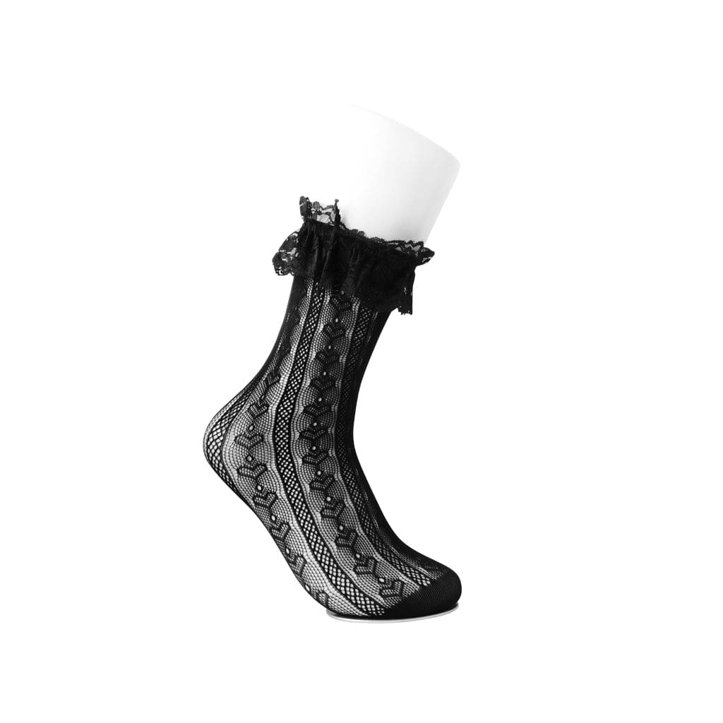 Crew Sock Black Heart Lace Women's - Image 2