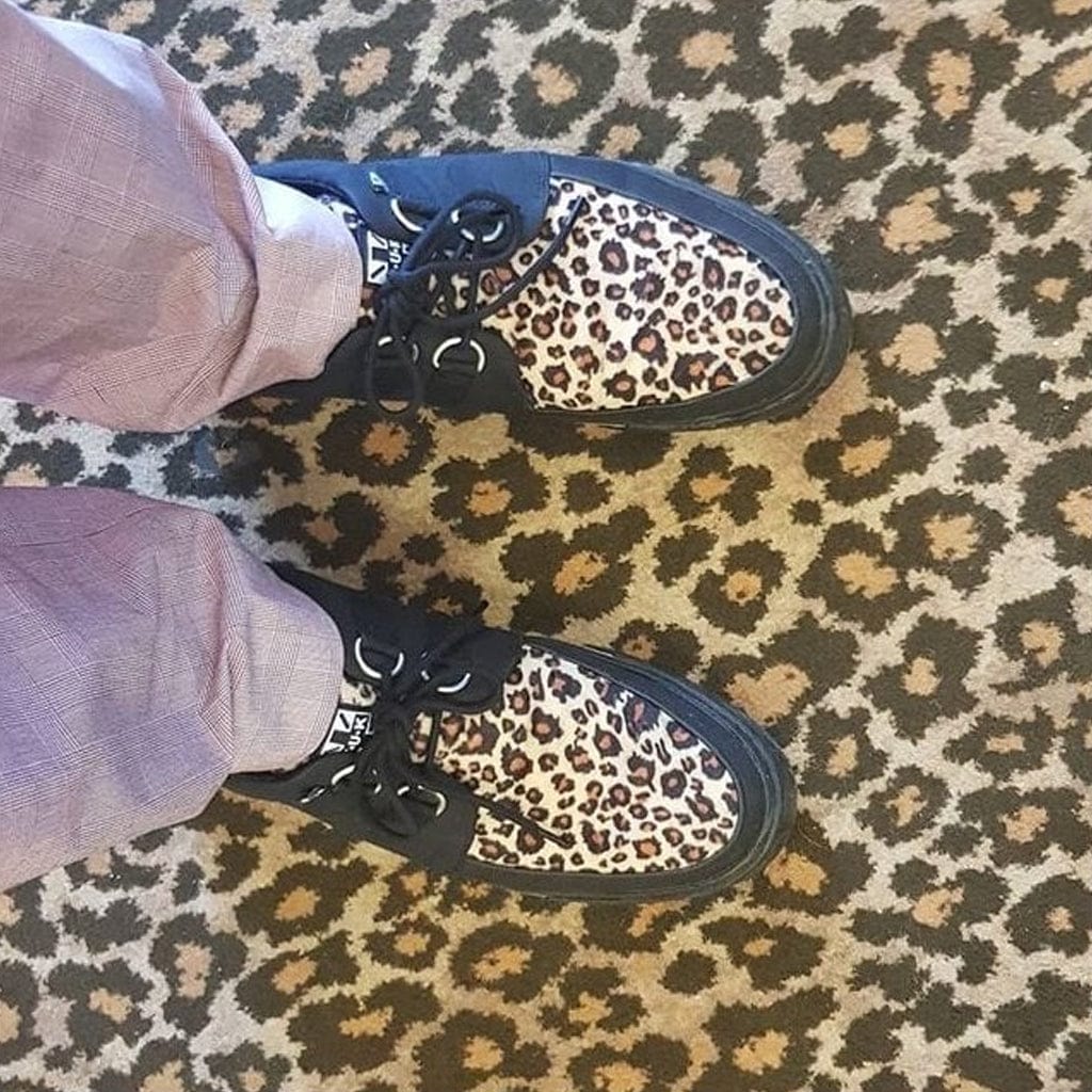 Creeper Sneaker Black Canvas & Leopard Print - Image 2