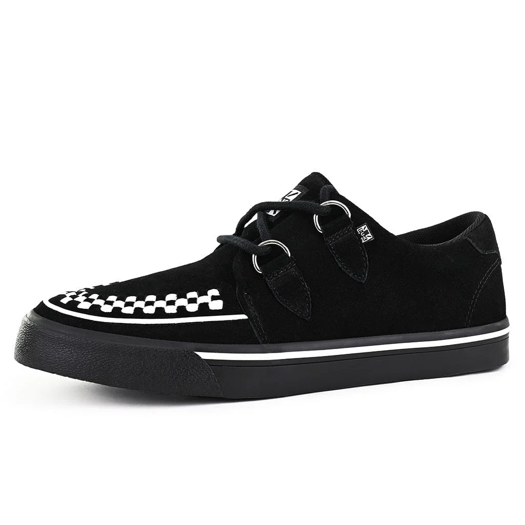 Creeper Sneaker Black Suede & White Interlace - Image 3