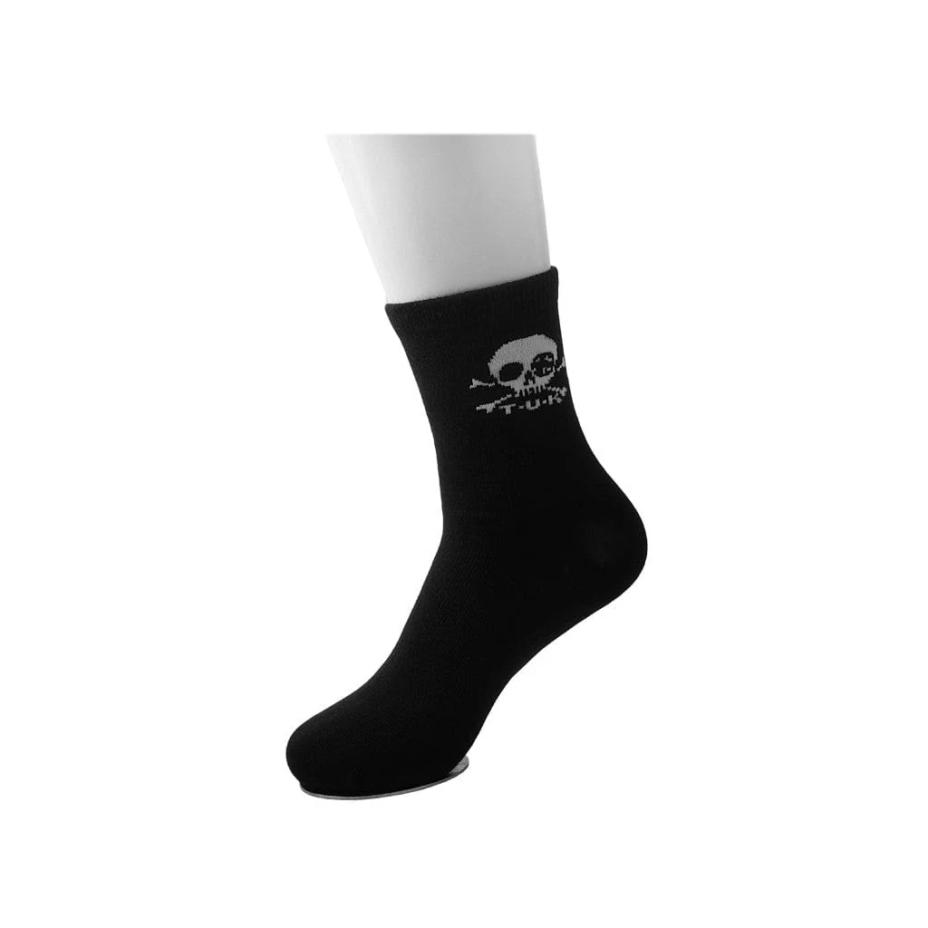 Crew Sock Black Skull Logo