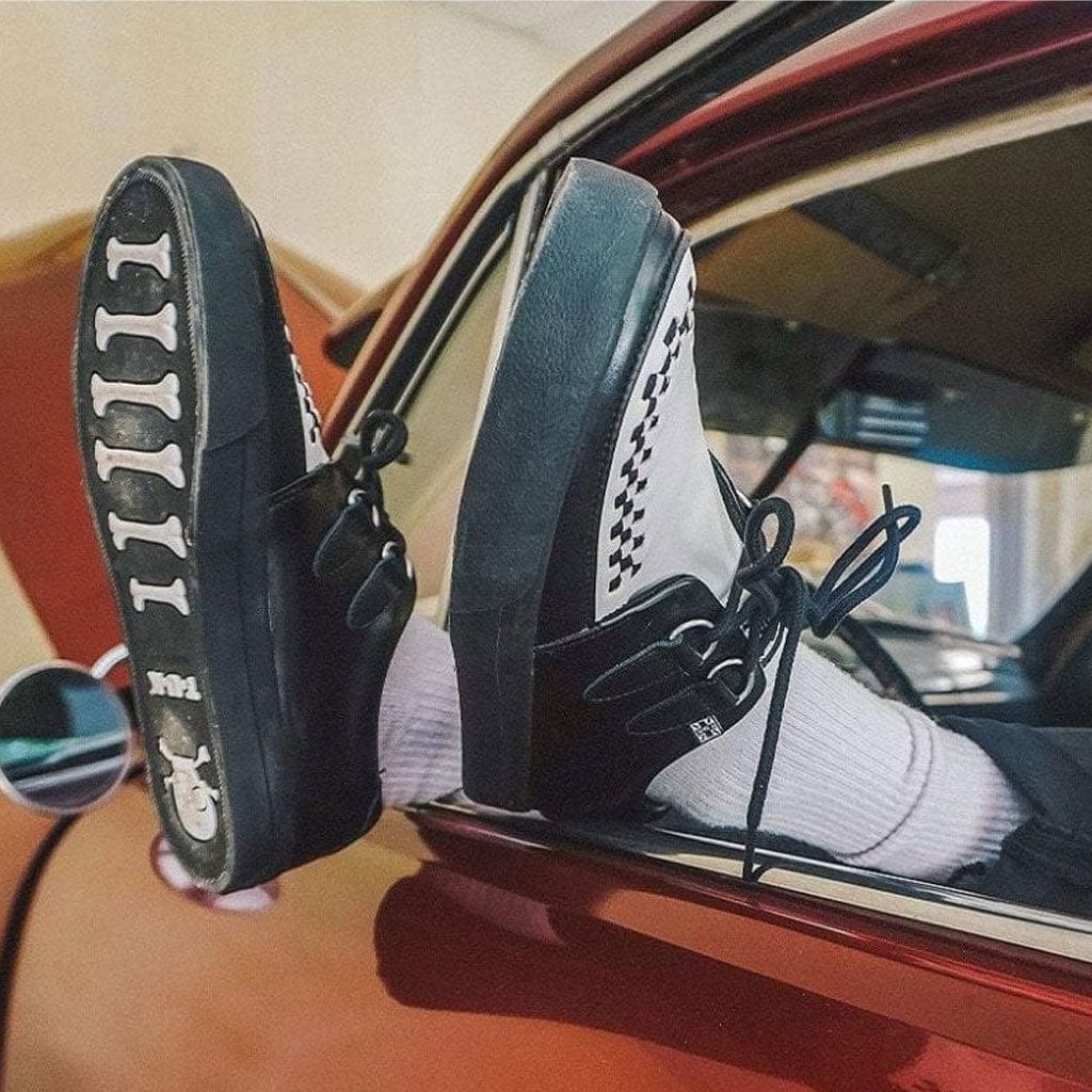 Creeper Sneaker Black & White Leather - Image 2