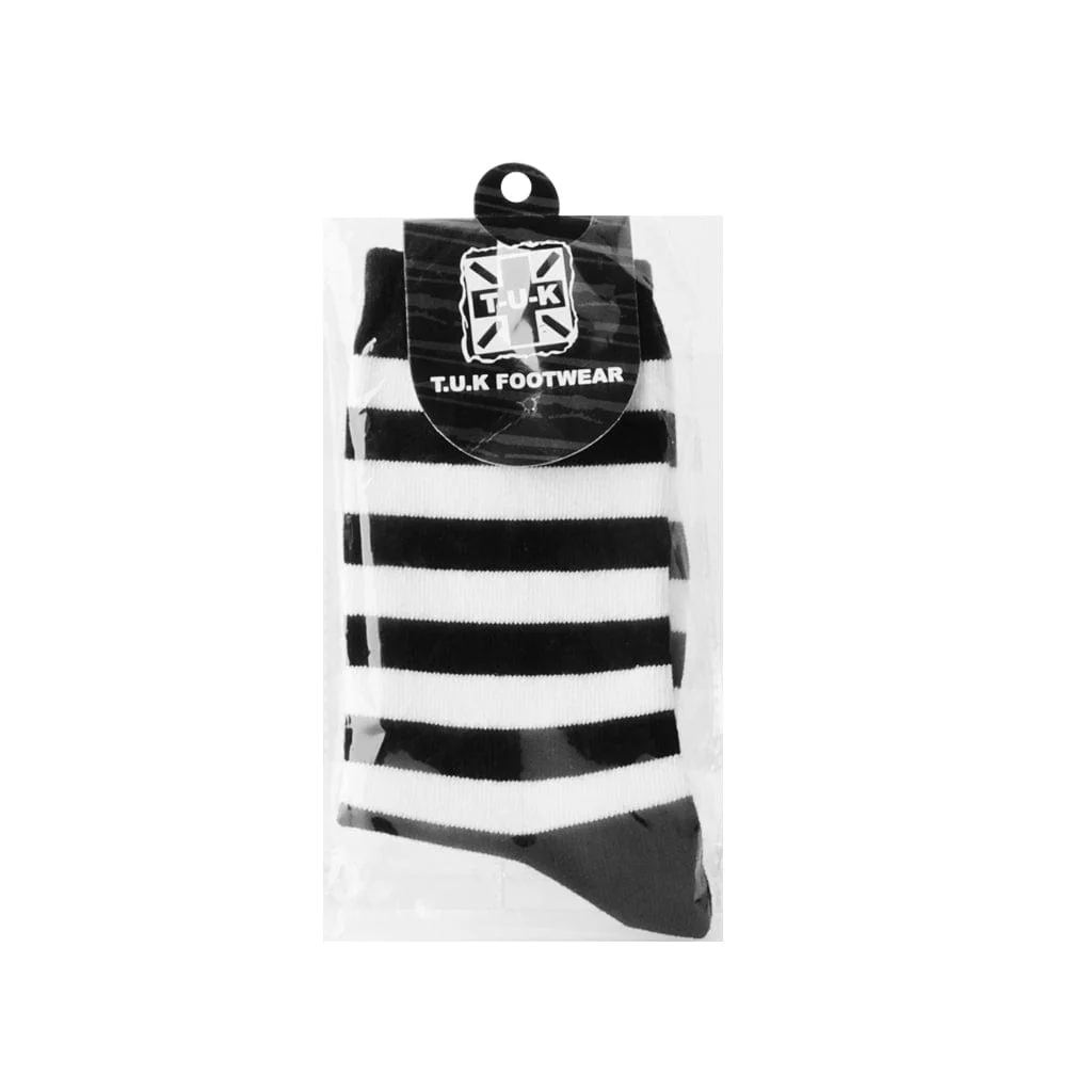 Crew Sock Black & White Stripe - Image 3