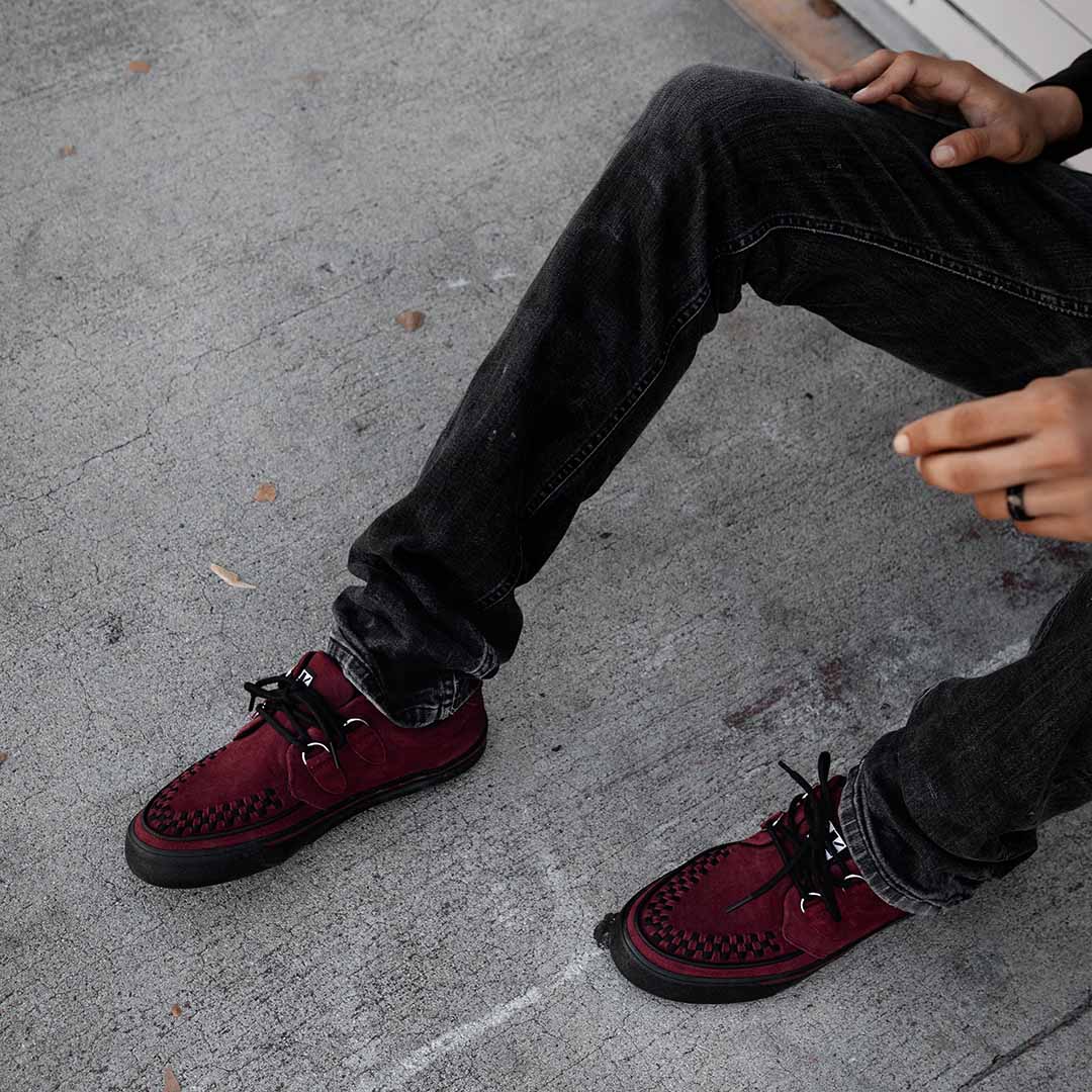 Creeper Sneaker Burgundy Suede - Image 2