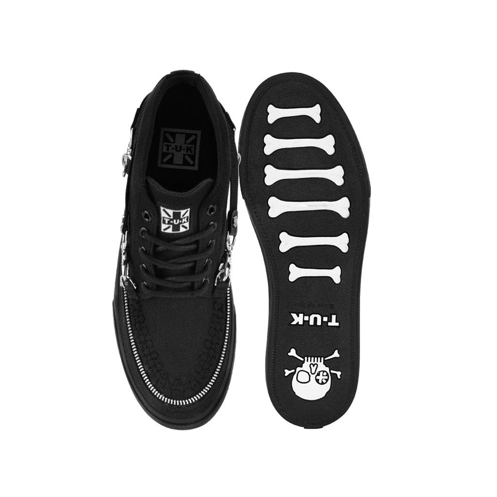 Creeper Bondage Sneaker Mid Top Black Canvas - Image 2