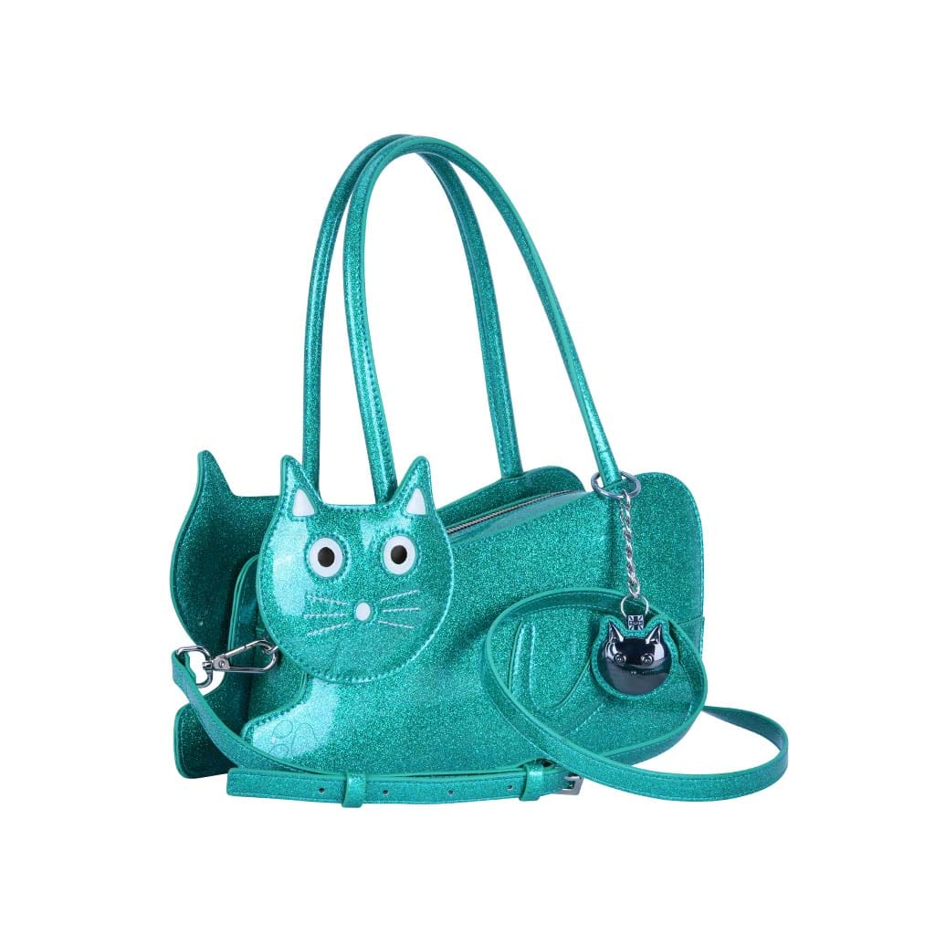 Kitty Handbag Teal Glitter - Image 2