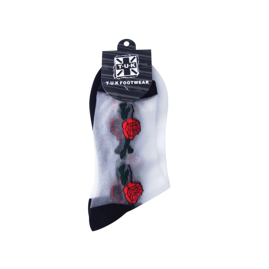 Crew Sock Red Rose Mesh Women's - Image 2