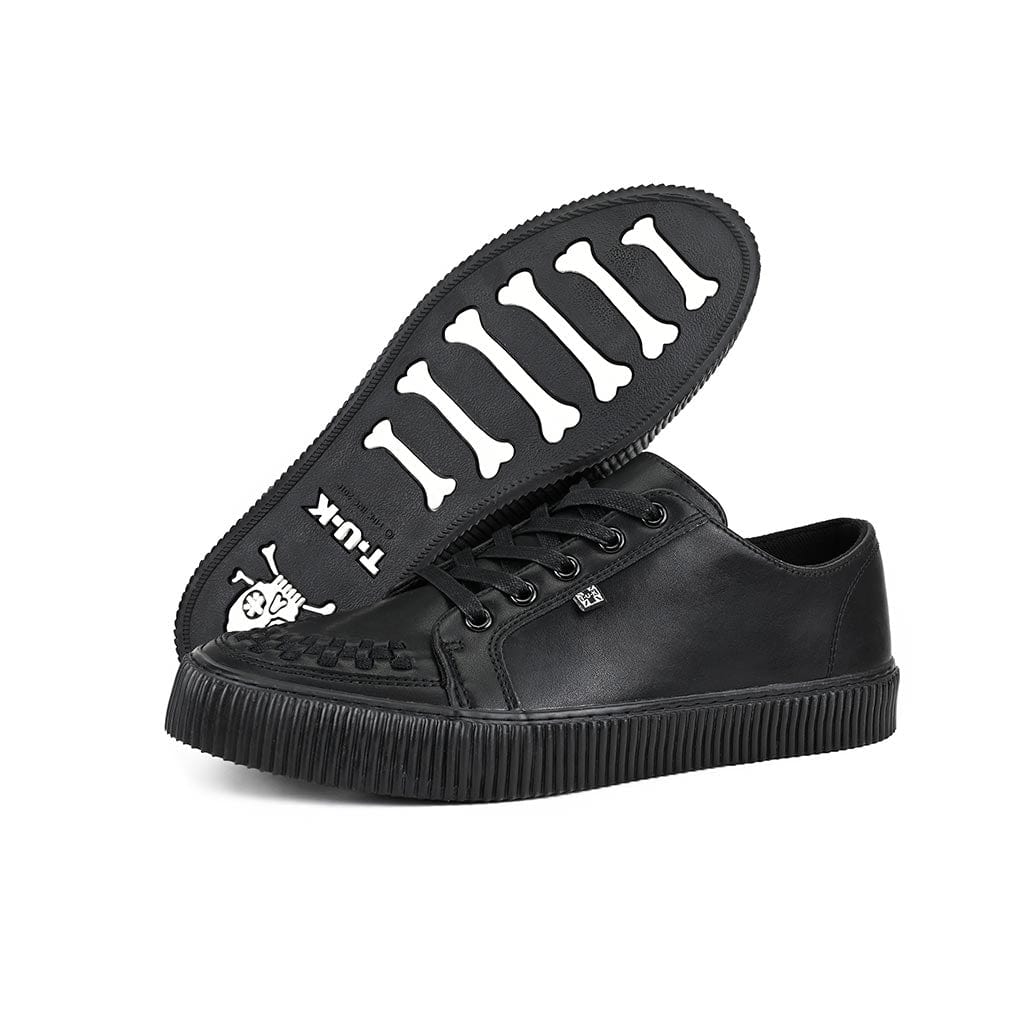 Ribbed Sole Sneaker Black Leather - Image 4