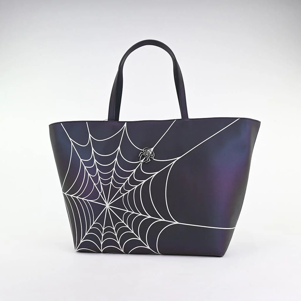 Midnight Chameleon Web Tote Bag