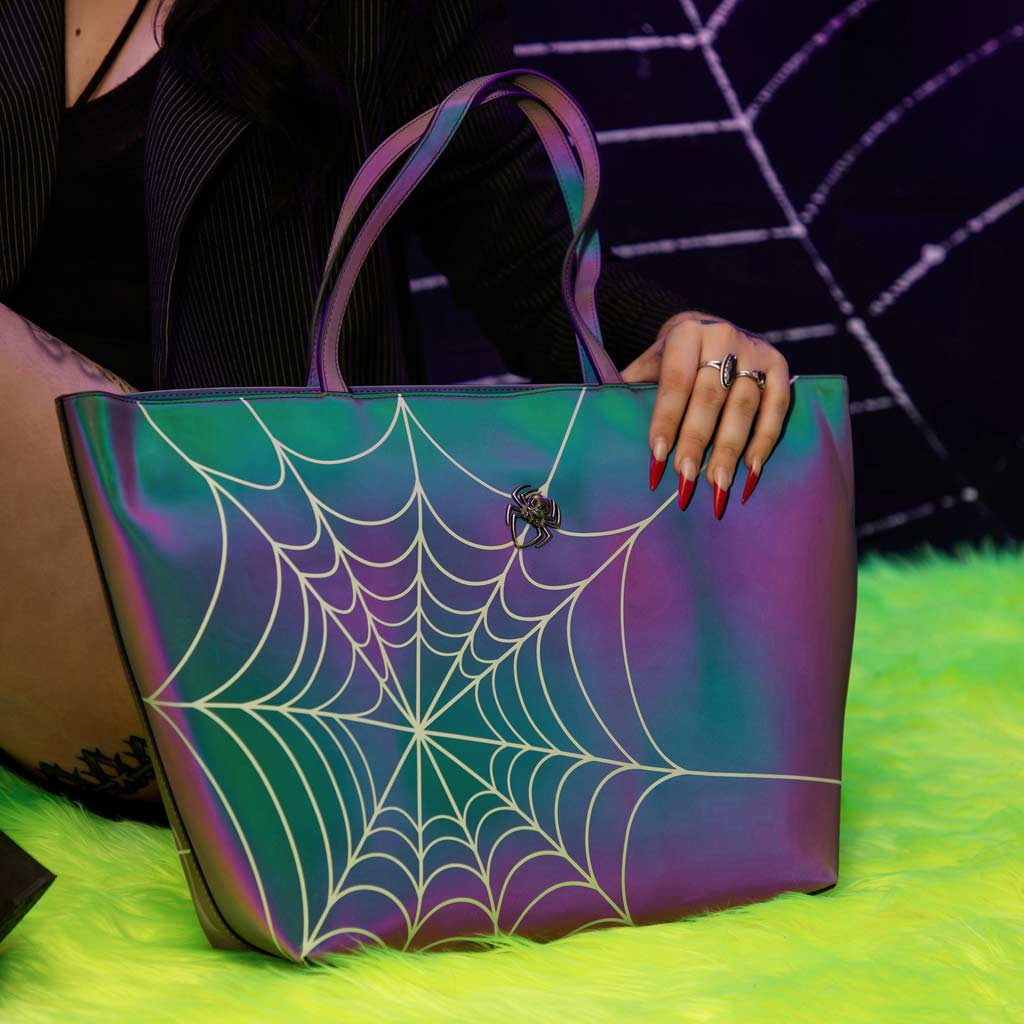 Midnight Chameleon Web Tote Bag - Image 2