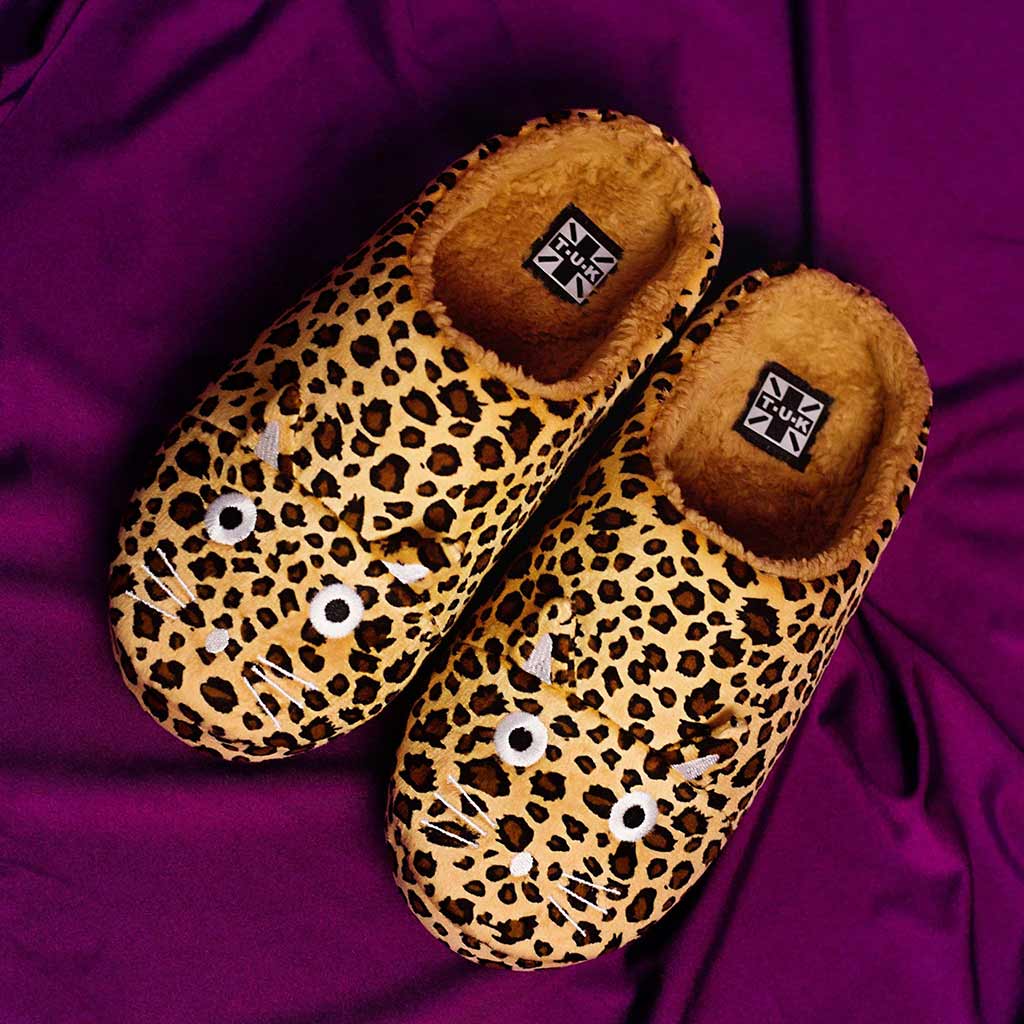 Slipper Leopard Kitty Faux Fur - Image 2