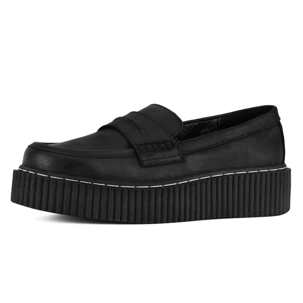 Vintage Creeper Loafer Black Leather - Image 4
